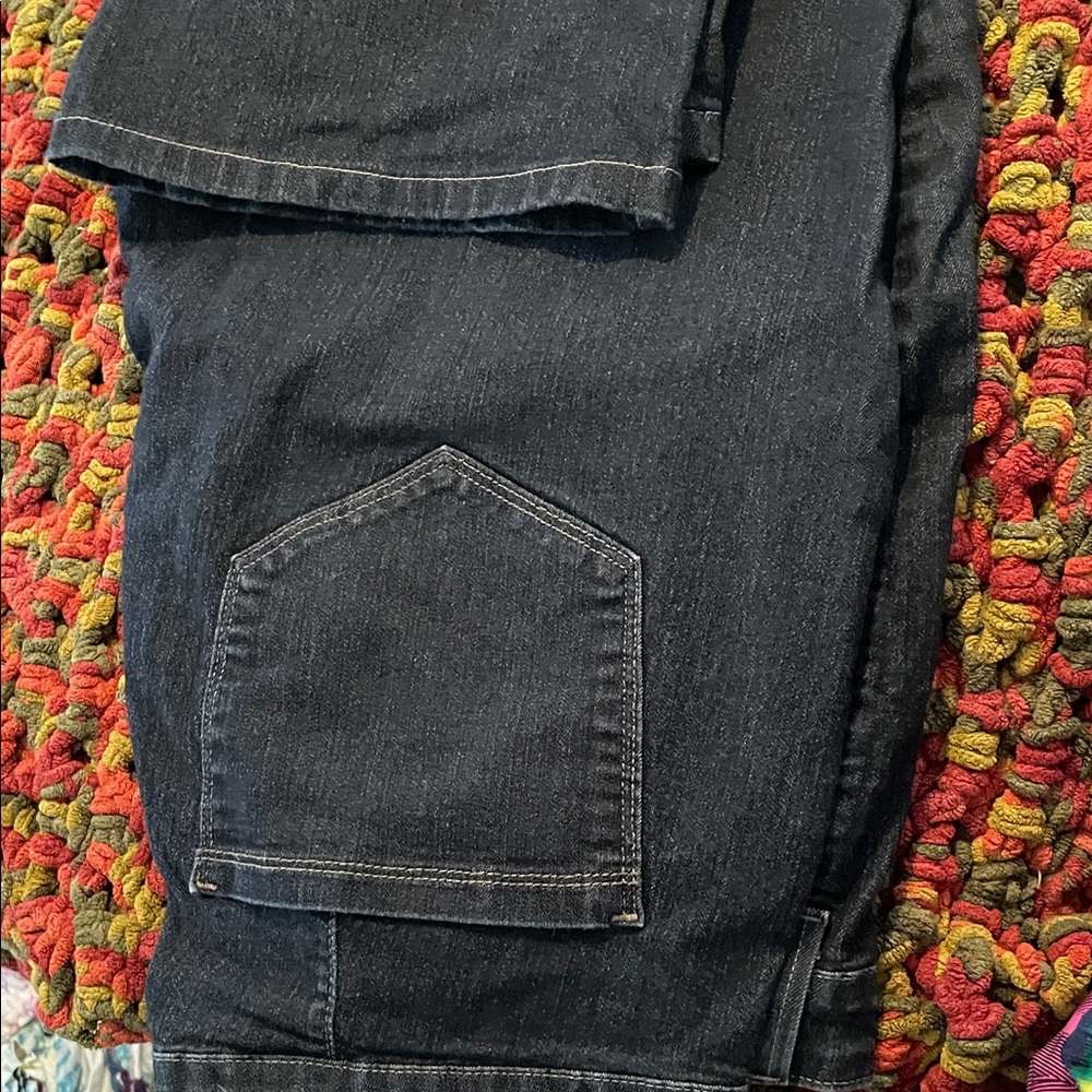 Woman’s dark jeans